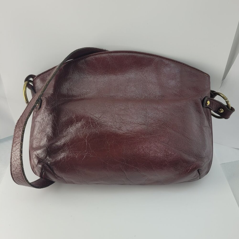 Vintage Etienne Aigner Burgundy Dark Red Leather Shoulder Bag Purse 12x8" - Picture 4 of 15